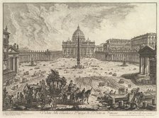 View of St. Peter's Basilica and Piazza in the Vatican, from Vedute di Roma (Roman Vie..., ca. 1748. Creator: Giovanni Battista Piranesi.