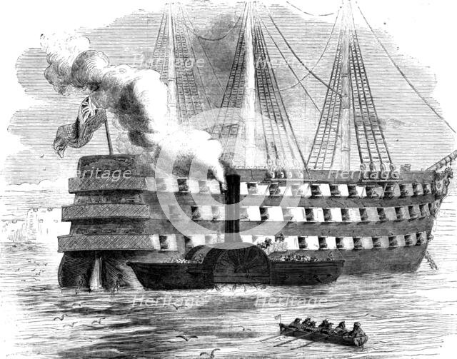 'The Neptune, Admiral Corry's Flag-Ship', 1854. Creator: Unknown.