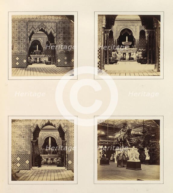[Alhambra and Court of Lions; View in South Transept], ca. 1859. Creator: Attributed to Philip Henry Delamotte.