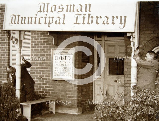 Closure of the first Mosman Library, 1952. Creator: Unknown.