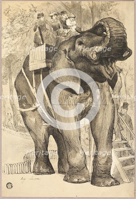 Elephant with Riders, n.d. Creator: Auguste-Andre Lancon.