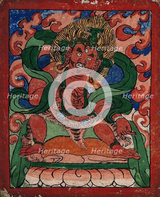 Tibetan fortune telling card. Creator: Unknown.