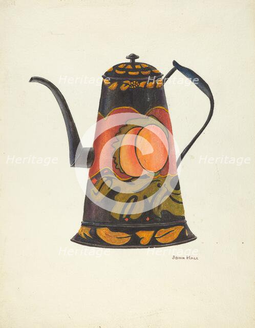 Toleware Coffee Pot, 1935/1942. Creator: John Hall.
