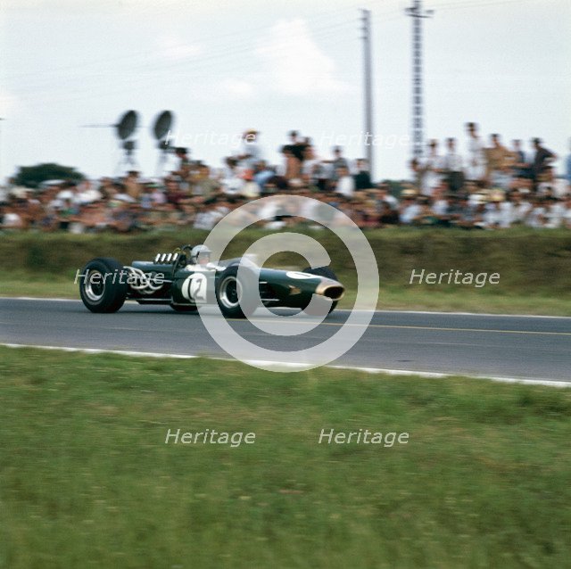 Jack Brabham racing a Brabham-Repco BT19, French Grand Prix, Reims, France, 1966. Artist: Unknown