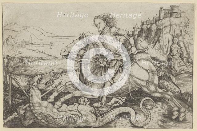 St. George and the Dragon, 1480-90. Creator: Master AG.