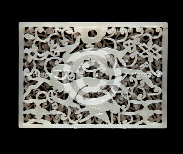 Openwork plaque with dragon design, 1573-1620. Creator: Unknown.