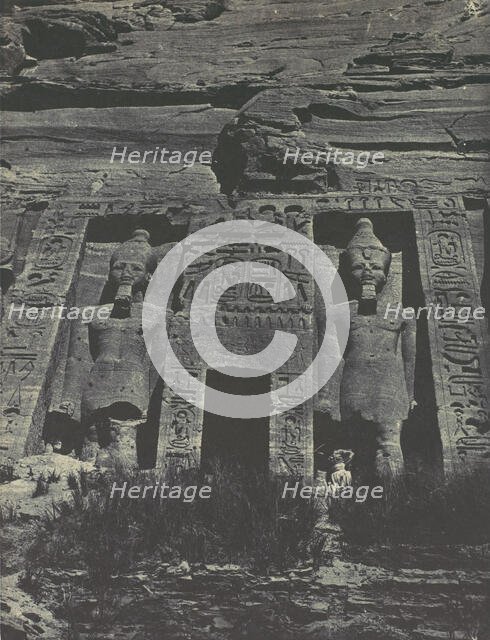 Nubie. Ibsamboul. Entrée du Spéos d'Hathor, 1850. Creator: Maxime du Camp.