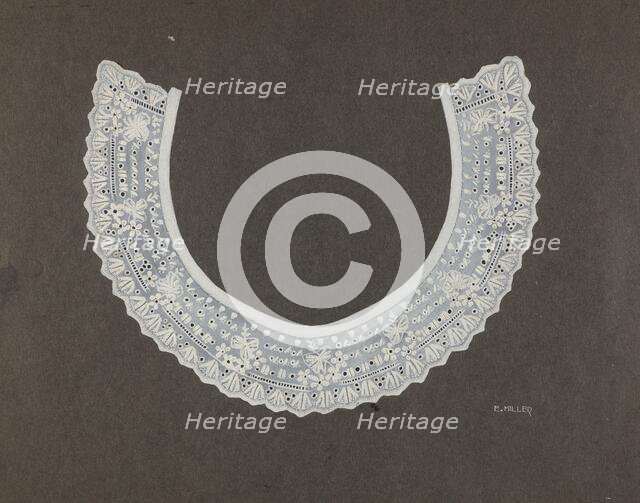 Embroidered Linen Collar, c. 1937. Creator: Edith Miller.