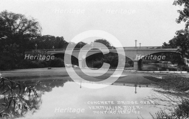 Concrete bridge over the Vermillion River, Pontiac, Illinois, USA, 1927. Artist: Unknown