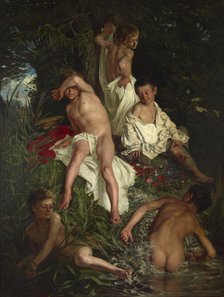 Boys Bathing, 1877. Creator: Kazimierz Pochwalski.