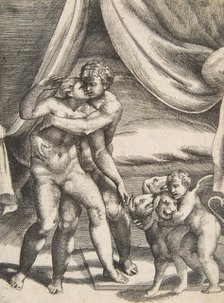 Pluto and Proserpine, from 'The Loves of the Gods', ca. 1531-76. Creator: Giulio Bonasone.