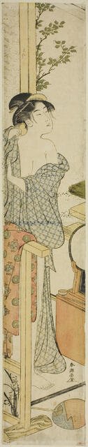 Woman Dressing, c. 1780/1801. Creator: Katsukawa Shuncho.