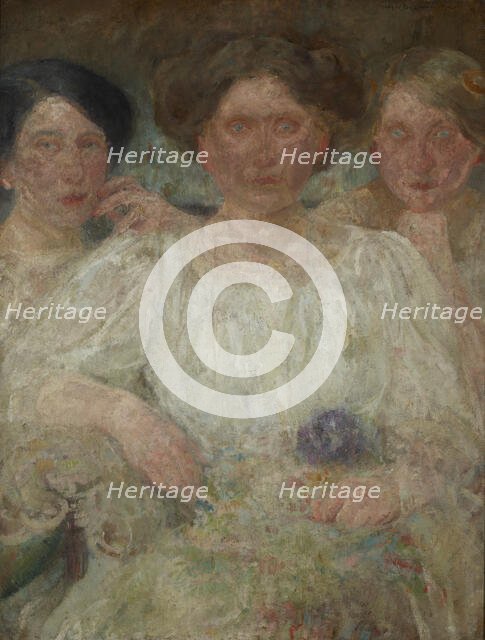 Portrait of Three Sisters, between 1909-1910. Creator: Olga Boznanska.