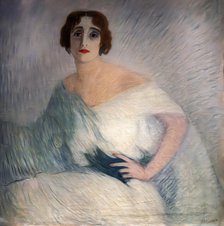 Portrait of the actress Lyda Borelli (1884-1959), 1914. Creator: Bonzagni, Aroldo (1887-1918).