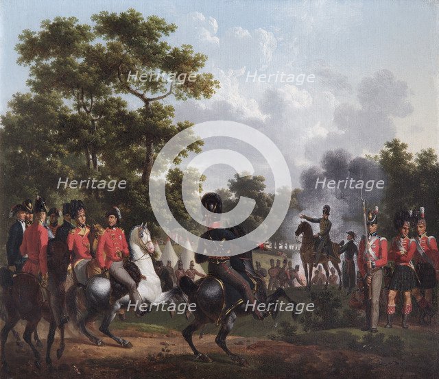 'The Duke of Wellington Visiting the Outposts at Soignes', 1815. Artist: Hippolyte Lecomte.
