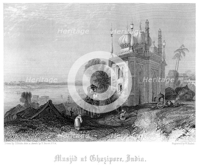 'The Musjid at Chazipore, India'.Artist: W Finden