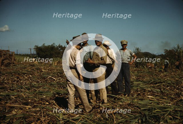 Sugar cane workers resting, Rio Piedras, Puerto Rico, 1941. Creator: Jack Delano.