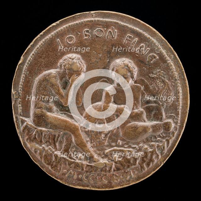 Boldù with the Genius of Death [reverse], 1466. Creator: Unknown.