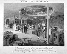 The Temple of the Muses Bookshop in Finsbury Square, London, c1810.                                  Artist: Walker