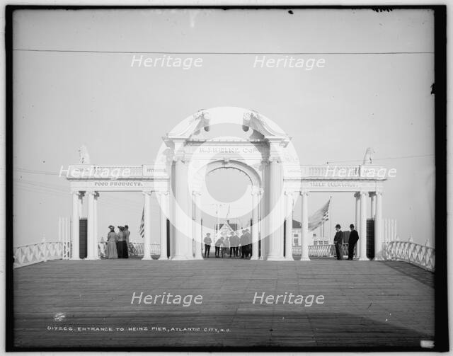 Entrance to Heinz Pier, Atlantic City, N.J., between 1900 and 1906. Creator: Unknown.