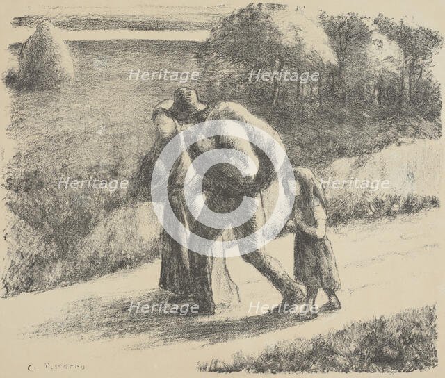 Les Trimardeurs (The vagabonds), 1896. Creator: Camille Pissarro.