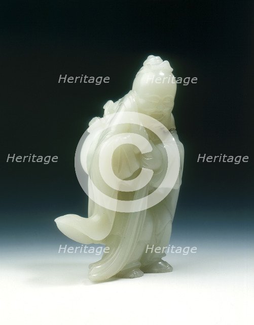 Jade Immortal Dong Fangshuo with peaches and gourd, late Ming dynasty, China, 1550-1644. Artist: Unknown