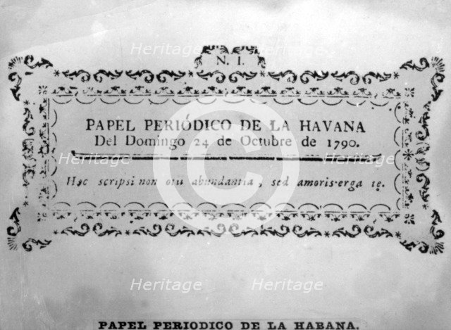 The first printed newspaper, (1790-1804), 1920s. Artist: Unknown