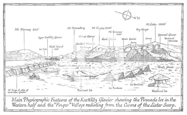 'Main Physiographic Features of the Koettlitz Glacier', 1913. Artist: Unknown.