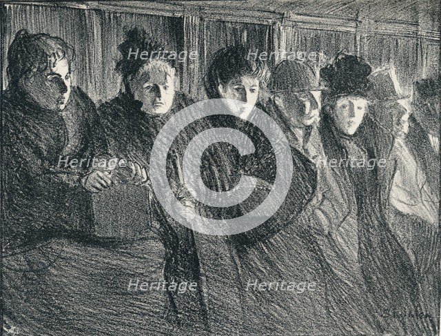 Inside A Tramcar, 1896, (1898). Artist: Theophile Alexandre Steinlen