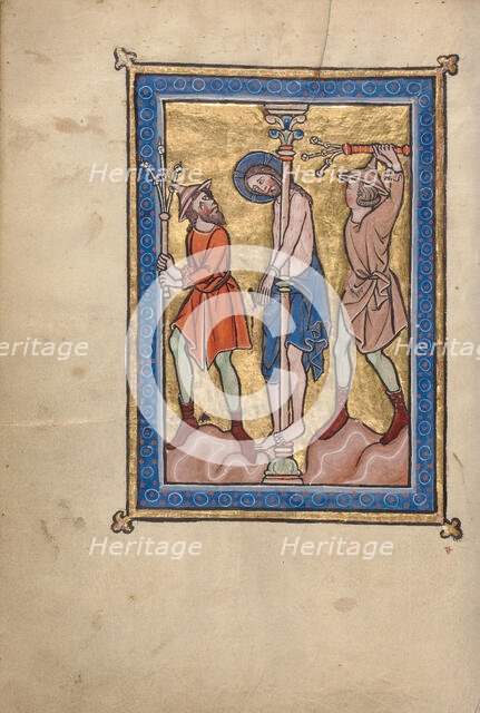 The Flagellation; Psalter, mid-1200s. Creator: Unknown.