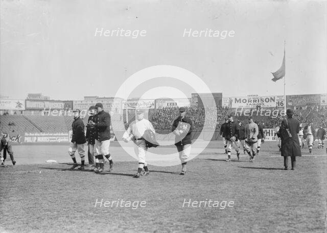 Giants walk onto field; John McGraw leads, New York, NL (baseball), 1911. Creator: Bain News Service.