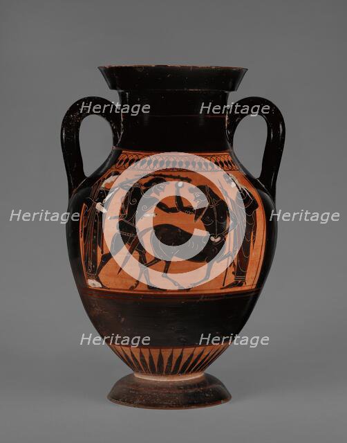 Attic Black-Figure Panel-Amphora Type B, 530-520 BC. Creator: Medea Group.