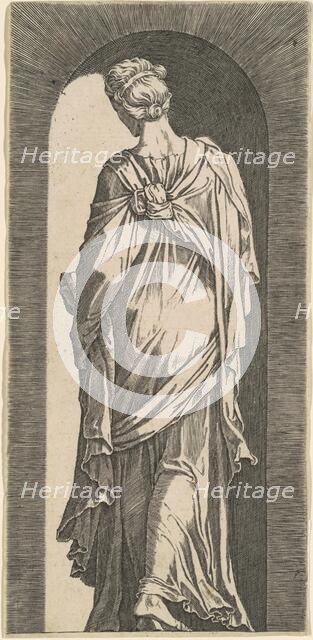 Sibyl Seen from the Back, Looking Downward to the Left, c. 1550. Creator: Lambert Suavius.