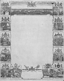 City of London Livery Companies and their arms, 1777. Artist: Anon