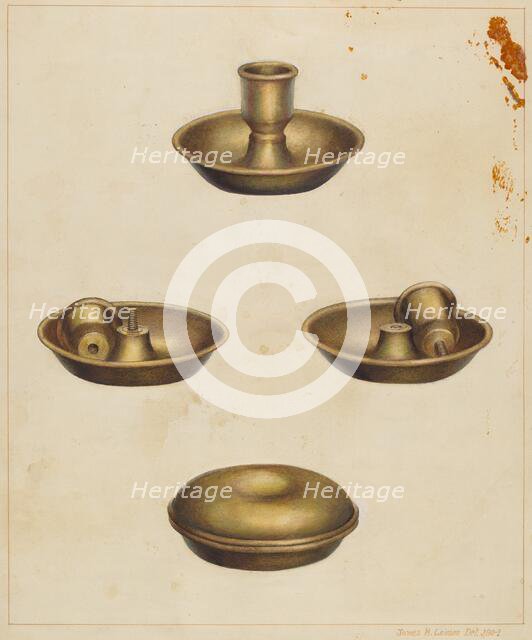 Candlestick, 1935/1942. Creator: James M. Lawson.