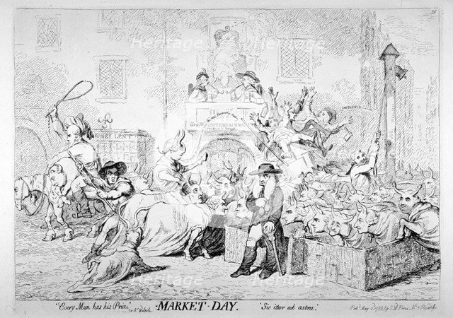 'Every man has his price - Sir Rt Walpole, Market day, Sic itur ad astra', 1788. Artist: Unknown