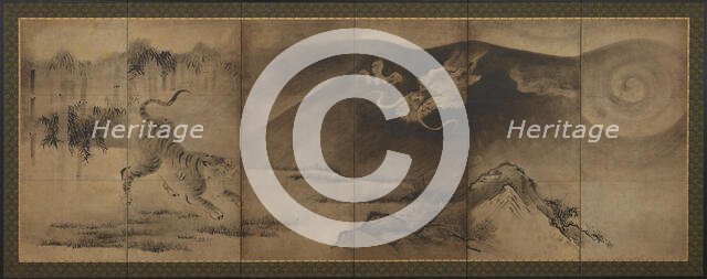 Dragon and tiger, Momoyama or Edo period, 17th century. Creator: Unknown.