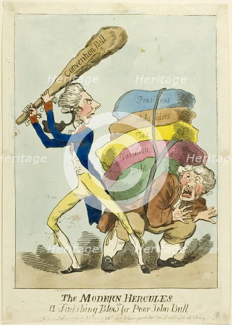 A Modern Hercules, published November 17, 1795. Creator: Unknown.