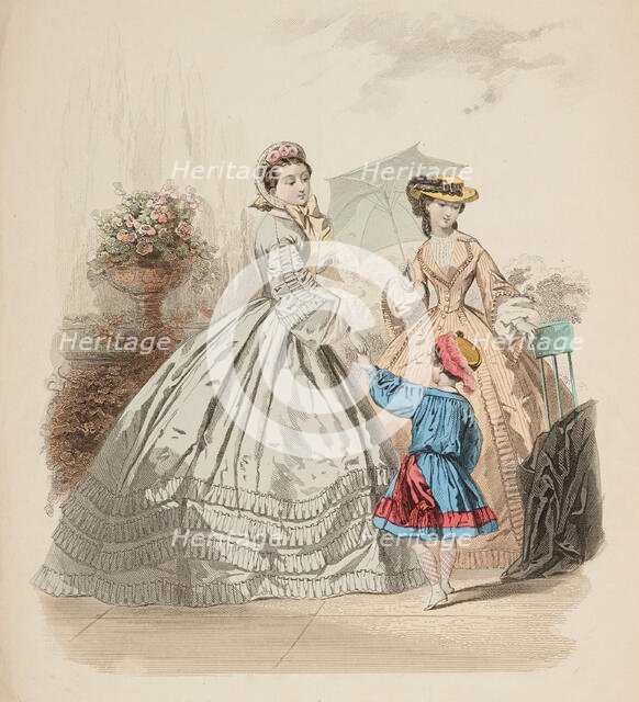 Fashion plate - Journal des Demoiselles VII, 1861. Creator: Gilquin & Dupain.