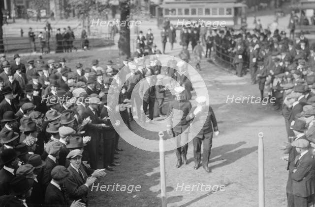 Capt. Jack Adams boarding RECRUIT, 1917. Creator: Bain News Service.