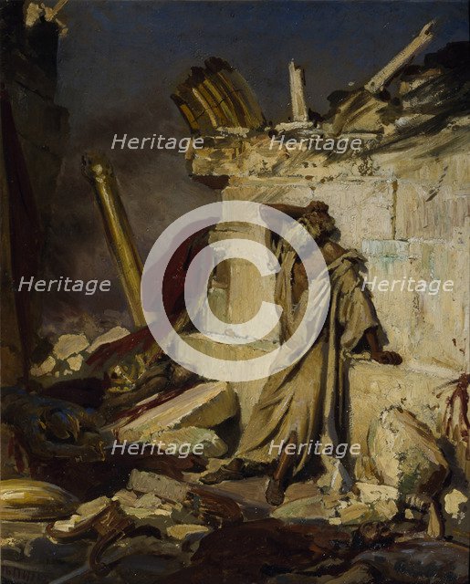 Jeremiah lamenting the Destruction of Jerusalem, 1870. Artist: Repin, Ilya Yefimovich (1844-1930)