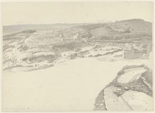View of Ariccia from Genzano, c.1810. Creator: Josephus Augustus Knip.
