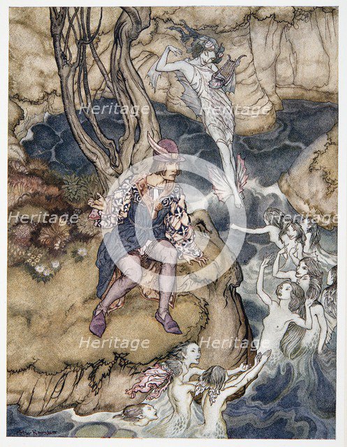 This music crept by be upon the waters, illustration from 'The Tempest', 1926.