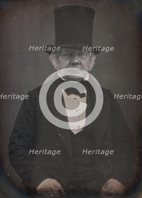 [Older Man Wearing Top Hat], 1850-55. Creator: Unknown.