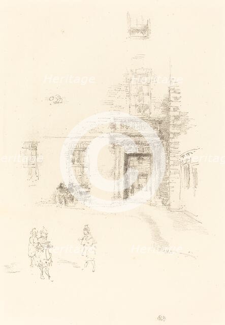 Courtyard, Chelsea Hospital, 1888. Creator: James Abbott McNeill Whistler.