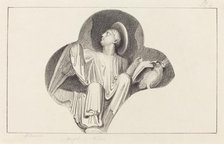 An Angel, from Wells Cathedral, published 1829. Creator: Maria Denman.