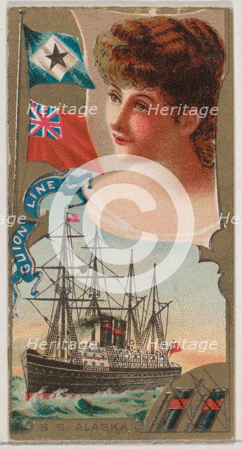 Steamship Alaska, Guion Line, from the Ocean and River Steamers series (N83) for Duke bran..., 1887. Creator: Unknown.