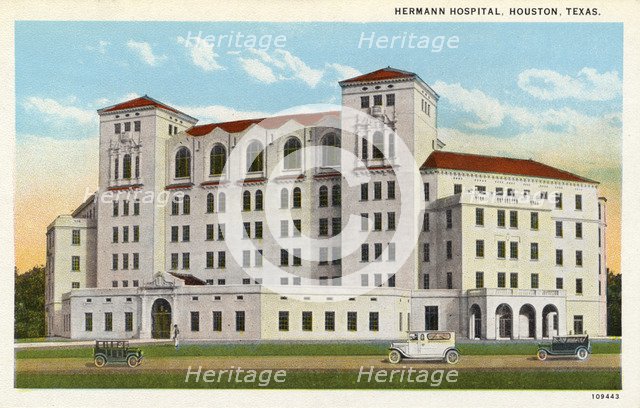 Hermann Hospital, Houston, Texas, USA, 1926. Artist: Unknown