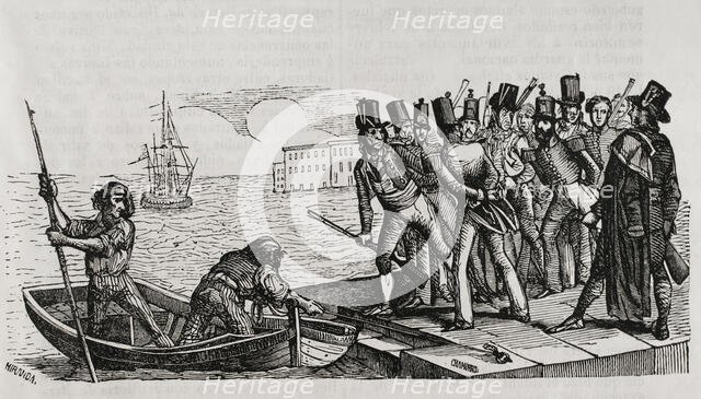 First Carlist War, (1833-1840), Barcelona, Catalonia, 1836, (1845).  Creators: Chamorro, Miranda.