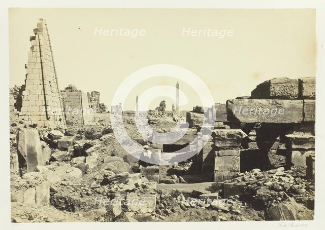 View at Karnac, from the Granite Pylon, 1857. Creator: Francis Frith.